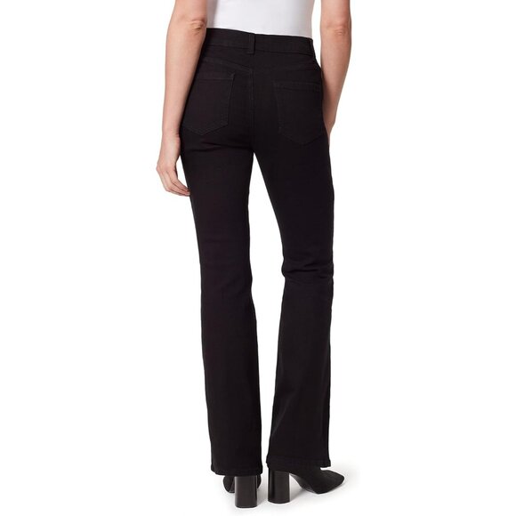 Women's High Rise Boot Cut Jeans Stretch Denim Zipper Pockets Comfortable - Picture 3 of 4